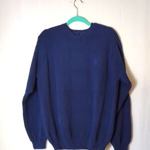 Izod Men's Navy Cotton  Sweater Large